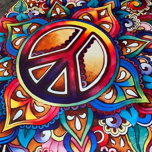 XL Polyester (Stretchy/Unisex) Peace Sign Hippie Yogi Awesome Vibe! - Picture 3 of 9